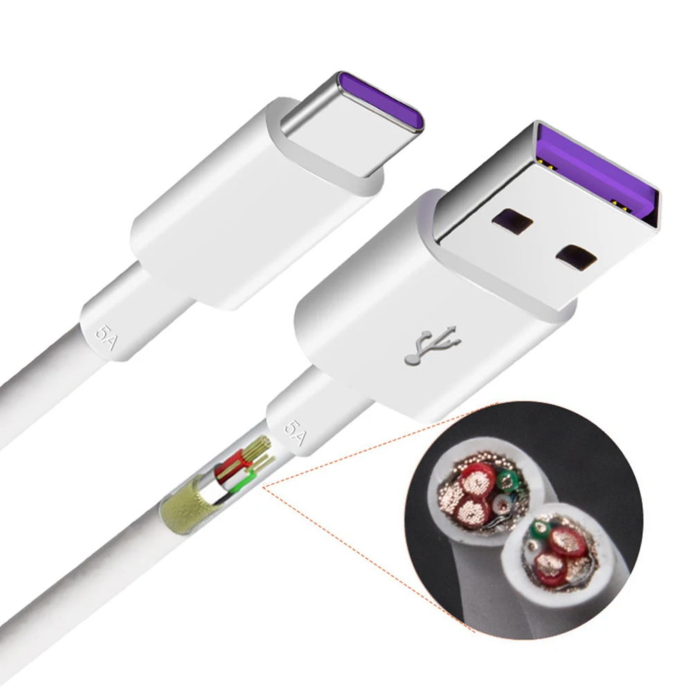 5А USB C type кабель для Android мобильный телефон Быстрая зарядка зарядное устройство USBC