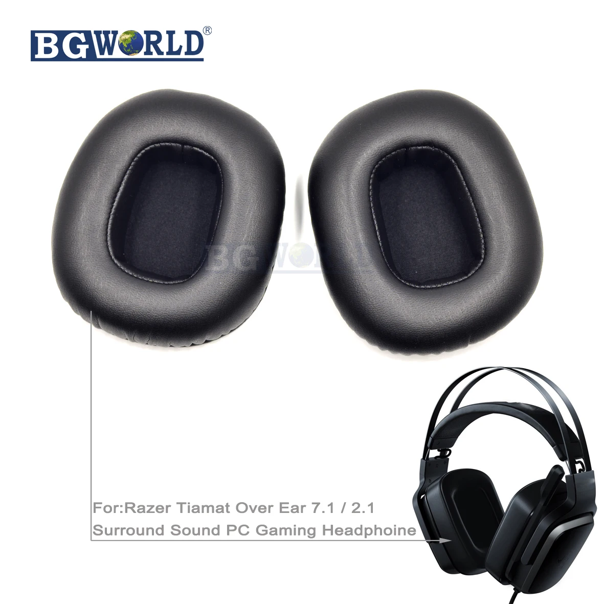 

Replacement Cushion earpad Ear Pads foam earmuff For Razer Tiamat Over Ear 7.1 / 2.1 Surround Sound PC Gaming Headphone sponge