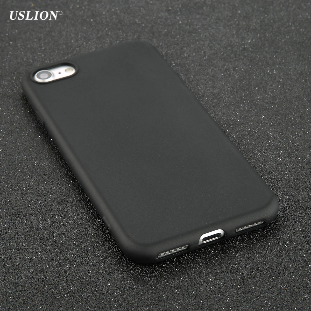 USLION Phone Case For iPhone 7 6 6s 8 X Plus 5 5s SE XR XS Max Simple Solid Color Ultrathin Soft TPU Case Candy Color Back Cover