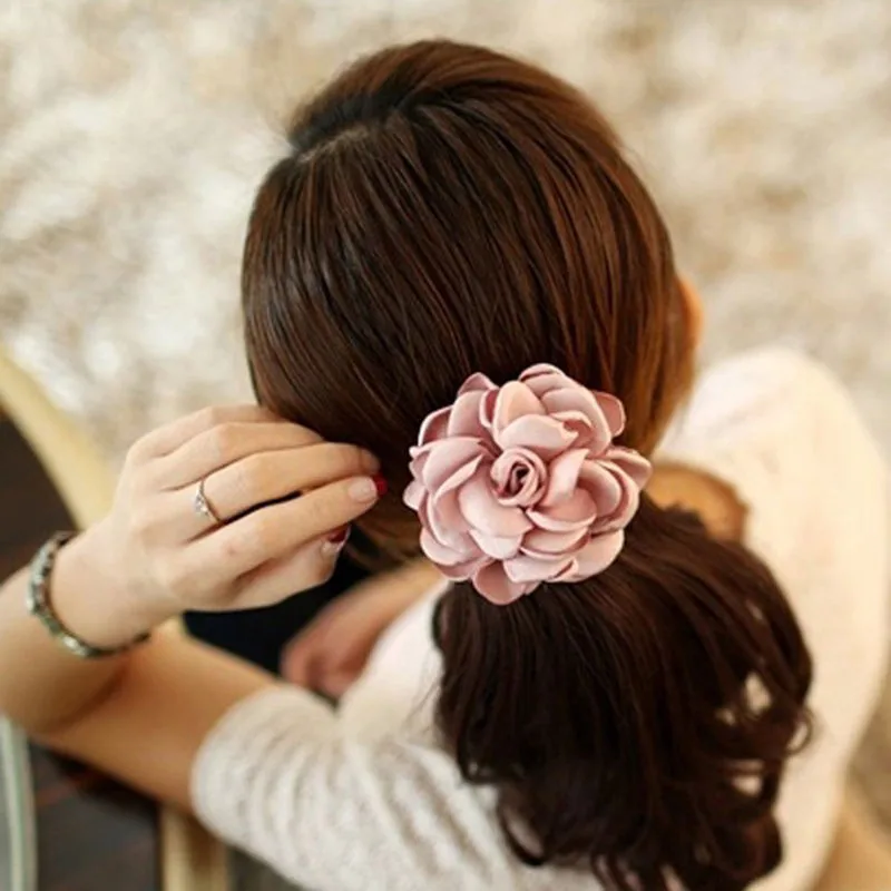 

4 Color High Quality Artificial Flower Headdress Hair Accessories For Girls Pure Color Cute Party Headware