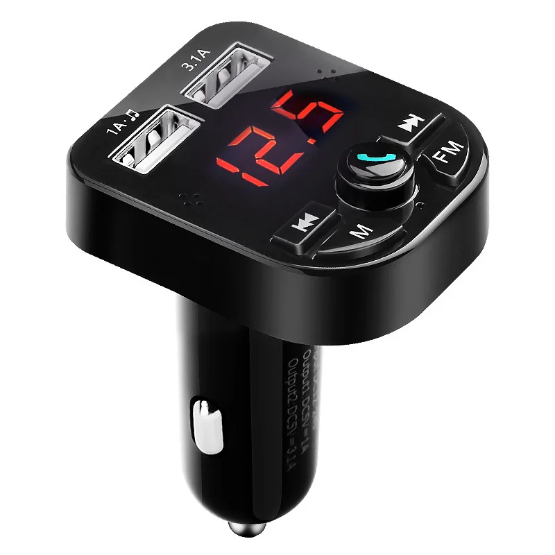 

Car Accessories FM Transmitter Bluetooth Car Kit MP3 Player LED Dual USB 4.1A Charger Voltage Display Micro SD TF Music Playing