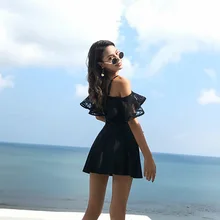 Сексуальные с открытыми плечами купальные костюмы с оборками больших размеров женские цельные купальные костюмы купальник-монокини купальный костюм uimapuku