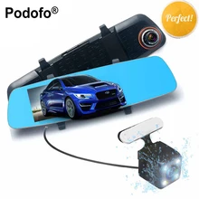 Podofo 5.0 «Автомобильные видеорегистраторы Full HD 1080 P Двойной объектив видеорегистратор автомобильный Камера регистраторы зеркало с заднего вида Камера видео Регистраторы Ночное видение