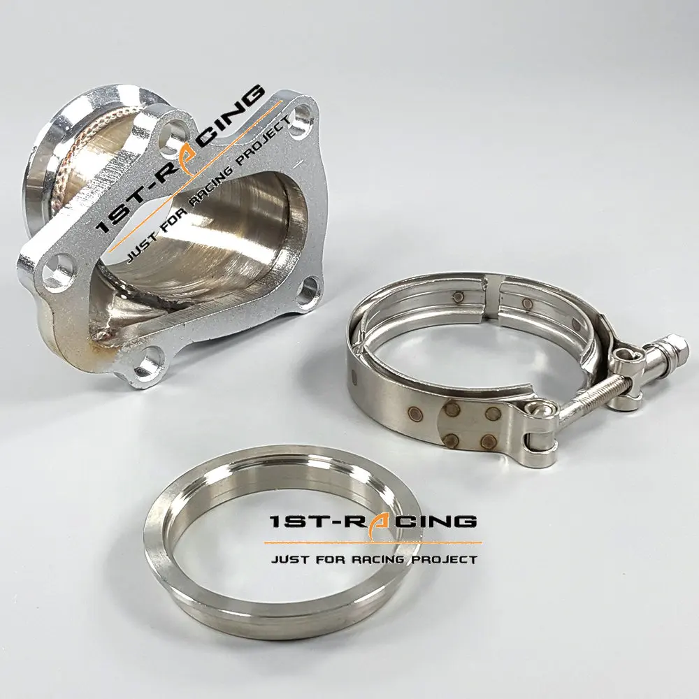 

5 Bolt TD04 TD05 Exhaust Turbo Downpipe Flange to 2.5" V Band Conversion Adaptor FOR Subaru