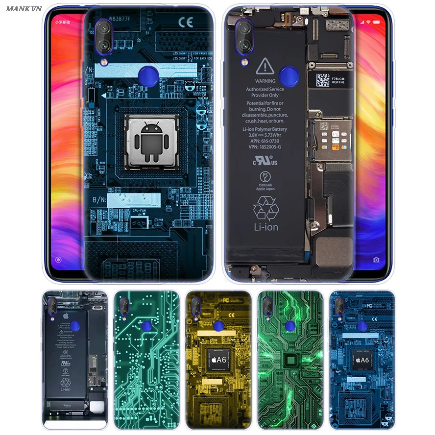 

Circuit Board Silicone Case for Redmi 7 6 6A S2 GO Note 7 6 5 4 4X Xiaomi MI 9 8 A2 A1 Mix 3 5G Play Poco F1 Lite Pro Cover Capa