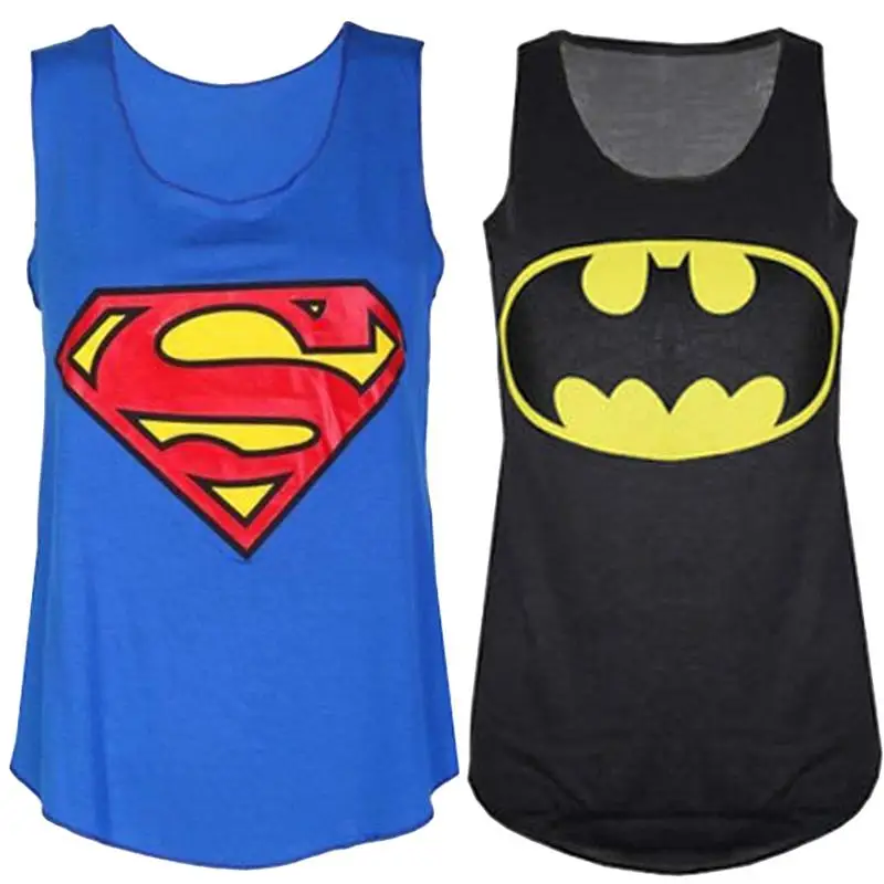 

Sportlover Casual sleeveless tank top women digital print batman/spiderman/superman 3d superhero vest woman Free shipping