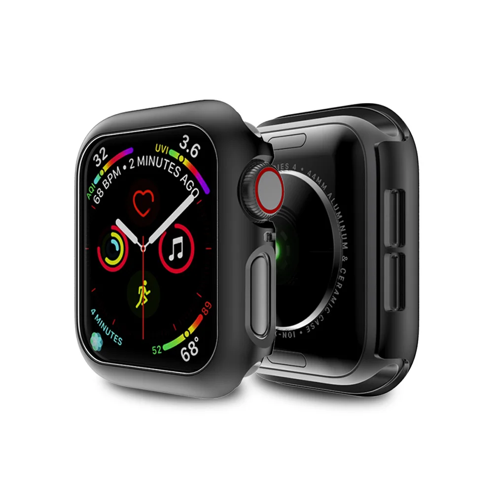 Мужские/женские часы чехол для Apple Watch Series 5 4 защитная крышка ПК корпус покрытие цвета рамка 44 мм 40 мм аксессуары для бампера