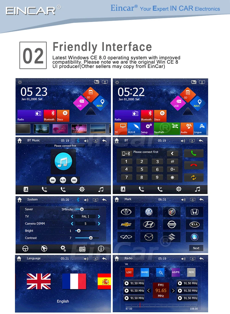 Sale Double 2 Din CD DVD Player 6.2" Capacitive Multi Touchscreen Car Radio Bluetooth Stereo GPS with 8GB GPS Map Card USB SD Music 2
