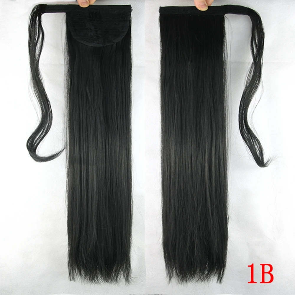 Soowee длинные прямые высокотемпературные волокна черный блонд конский хвост маленький конский хвост синтетические волосы для наращивания шиньон