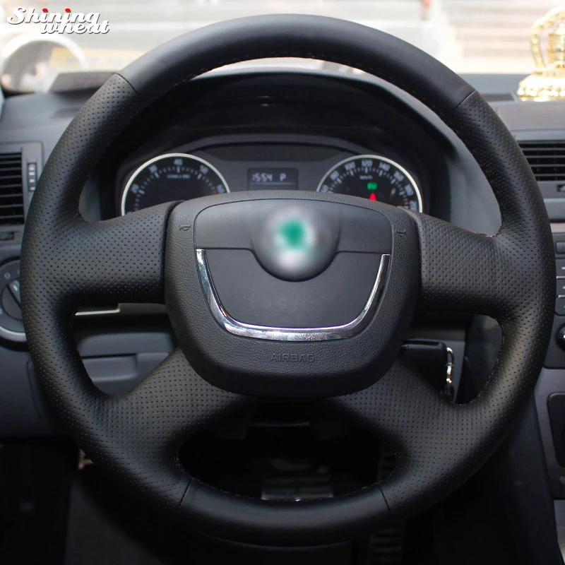 Shining wheat Black Steering Wheel Cover for Skoda Octavia Superb 2012 Fabia Skoda Octavia a 5 a5 2012 2013 Yeti 2009-2013 Shining wheat Black Steering Wheel Cover for Skoda Octavia Superb 2012 Fabia Skoda Octavia a 5 a5 2012 2013 Yeti 2009-2013