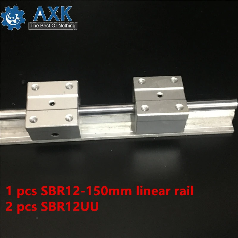 

12mm linear rail SBR12 -L 150mm supporter rails + 2pcs SBR12UU blocks for CNC for 12mm linear shaft support rails