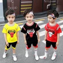 Anlencool/комплект для мальчиков; лето г.; Модный детский спортивный комплект; От 2 до 7 лет комплект из двух предметов для мальчиков; красивый баскетбольный костюм; спортивная одежда