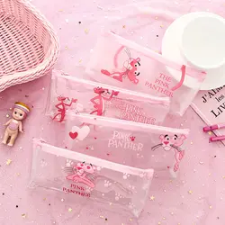 Kawaii пантера Фламинго пеналы милый прозрачный розовый карандаш сумки ручка коробка для девочек Bts канцелярские офисные школьные
