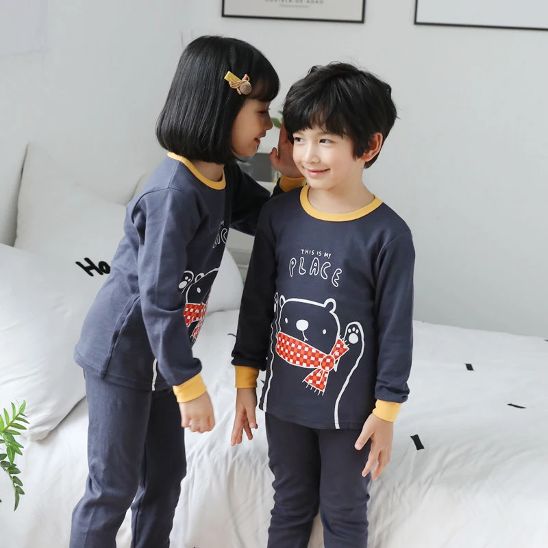 

Autumn Children's Pajamas Set Cotton Sleepwear For Boys Baby Girls Pyjamas Clothes Suits Tshirt+Pants Pijama Infantil Nightwear