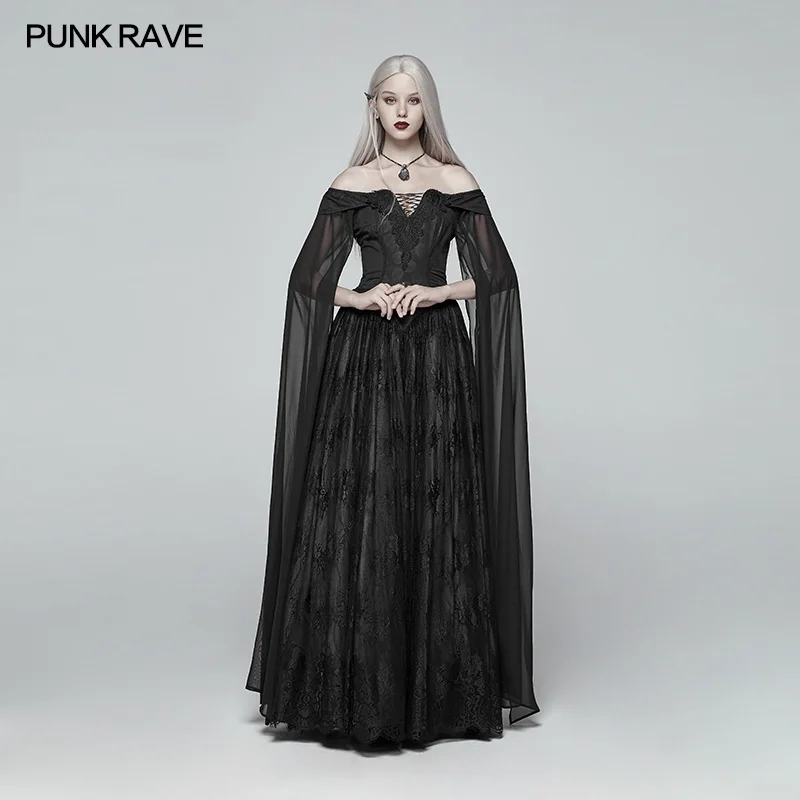 

Punk Rave Women Dress Gothic Victoria Dress Women Dark Cosplay Stage Performance Clothing formal Dress Long Dress