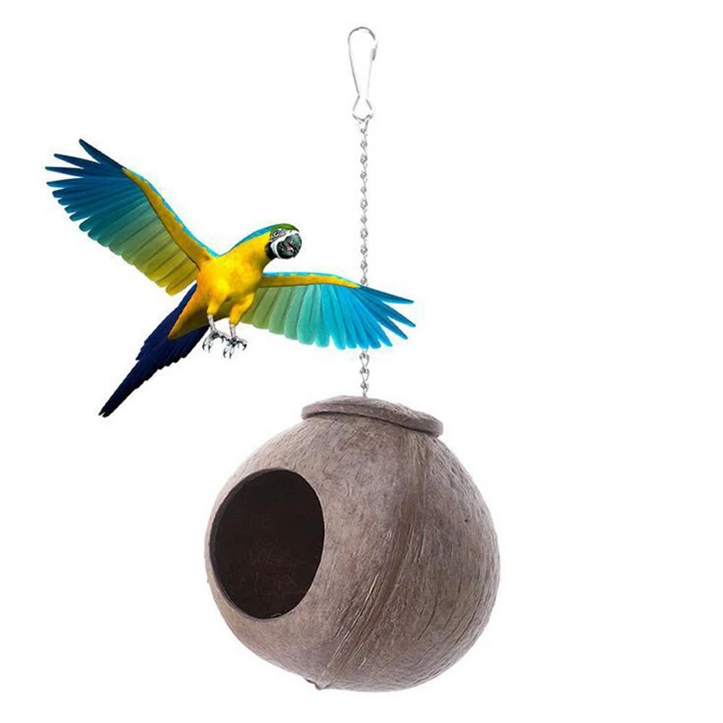 Натуральный кокосовый орех скворечник хижина для домашних животных попугай конатильцы канурэ канарская клетка для голубя хомяка р