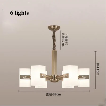 Современные никелевые металлические светодиодные люстры для гостиной, стеклянные светодиодные подвесные люстры, светильники для столовой, подвесные светильники - Цвет абажура: 6 lights