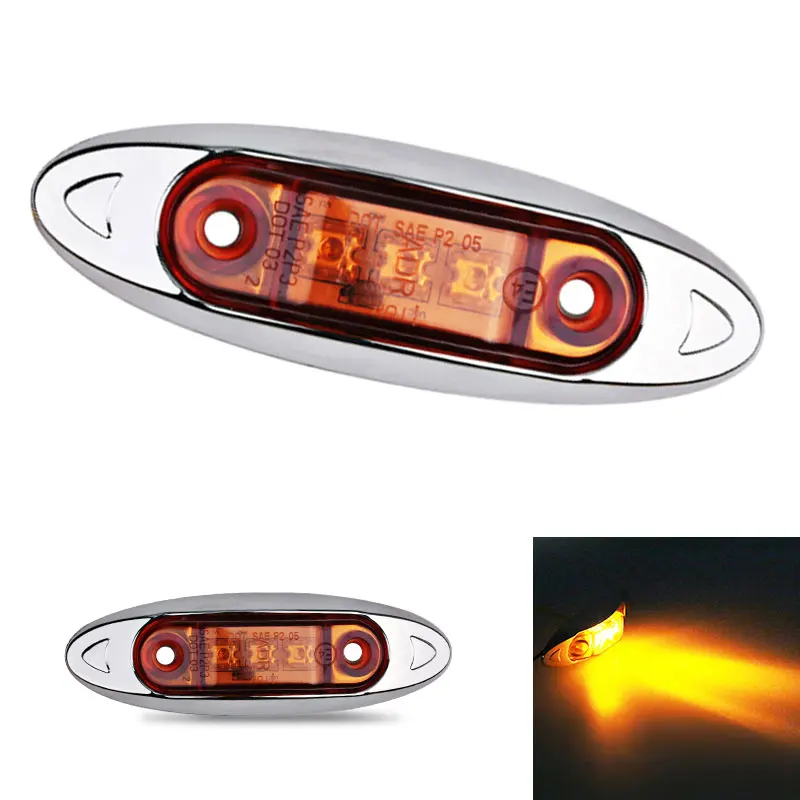 

3LED Side Light Led Super Bright Truck Side Marker Light Warning Light 9-30V for Lorries Boat Signal Light