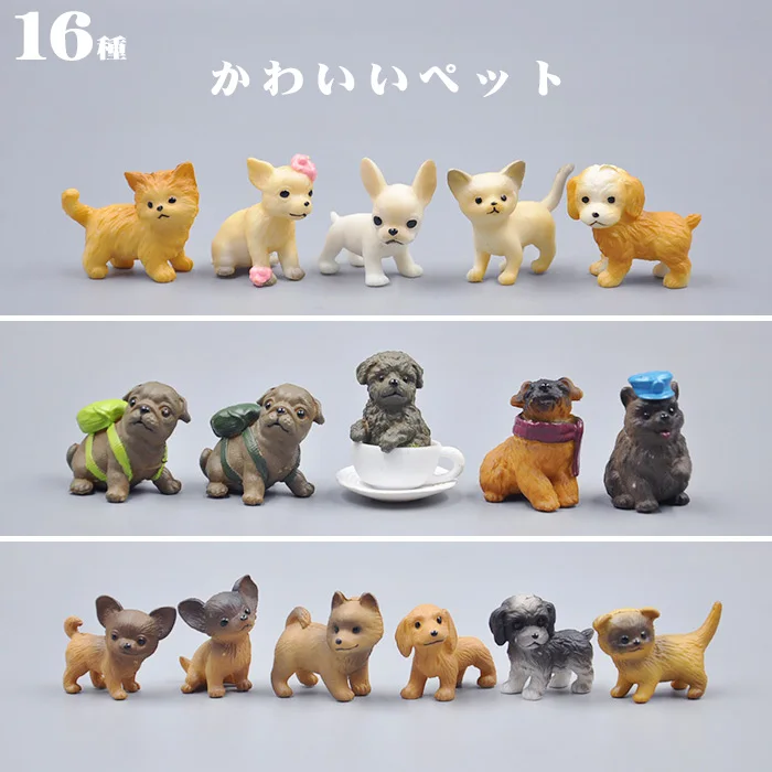 

super mini pvc figure SimulationThe simulation model toy scene dogs and cat 16pcs/set