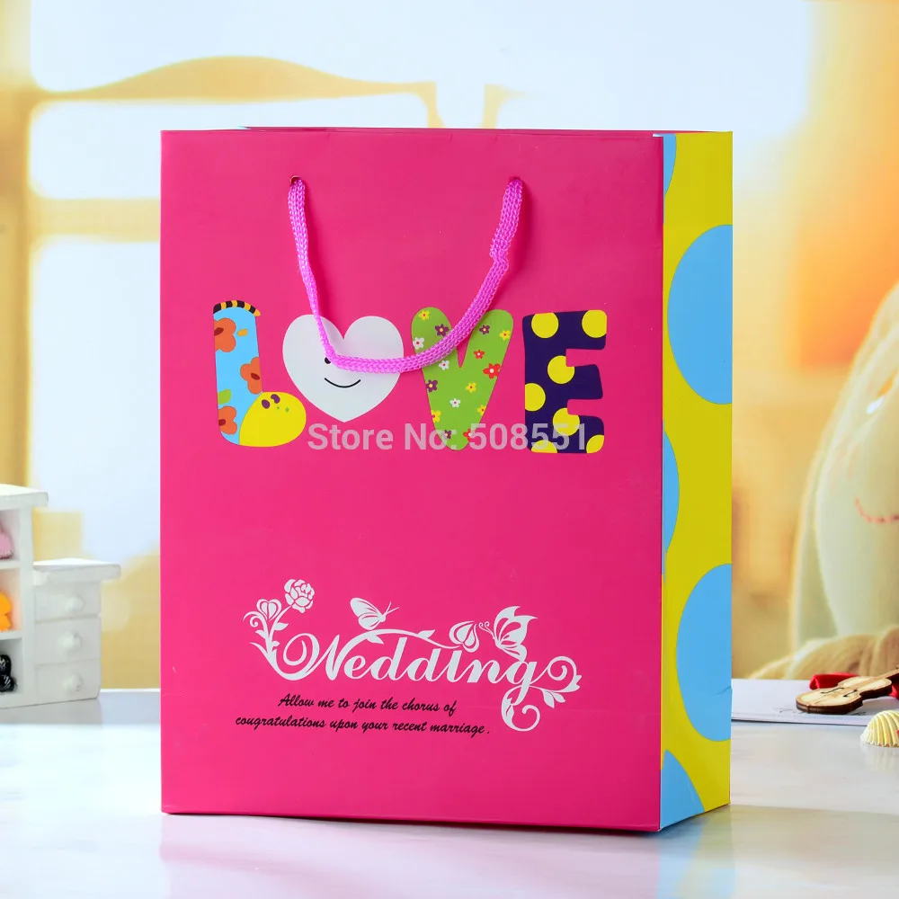 High Quality Recyclable Paper Bag Wedding Gift Bags With Handles Cute ...