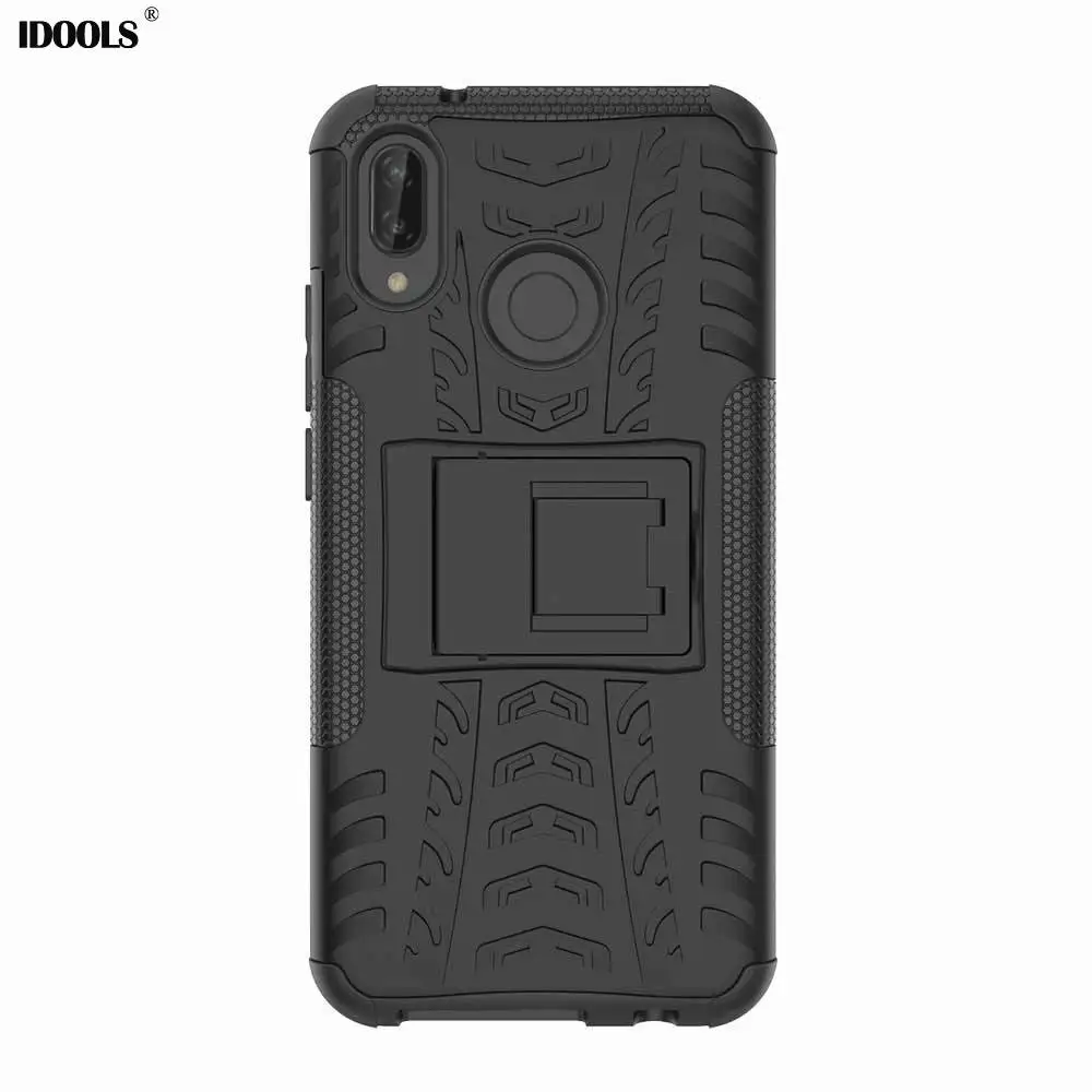 IDOOLS Case For Huawei P20 Lite Nova 3e Shockproof Hybrid TPU+PC Armor Back Cover Kickstand Cases mini 5.84 inch |