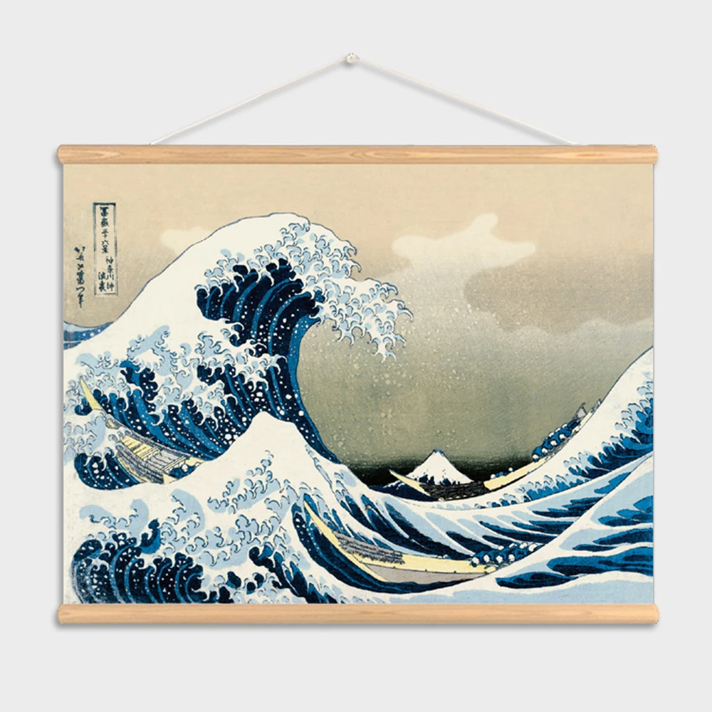 Wall Art Japan Style The great wave off Kanagawa Wall Art Pictures Canvas painting Wooden Scroll Paintings For Living Room Wall Art Japan Style The great wave off Kanagawa Wall Art Pictures Canvas painting Wooden Scroll Paintings For Living Room