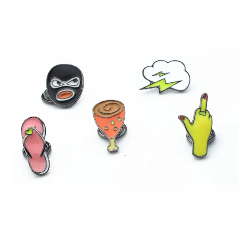 

cute slippers / gestures / lightening / robbers / drumsticks drip pins decorate ornament brooch brooches breastpin anime new