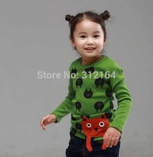 [Bosudhsou] Демисезонный для мальчиков и девочек Одежда Cat футболка одежда для детей 2 Цвета пальто