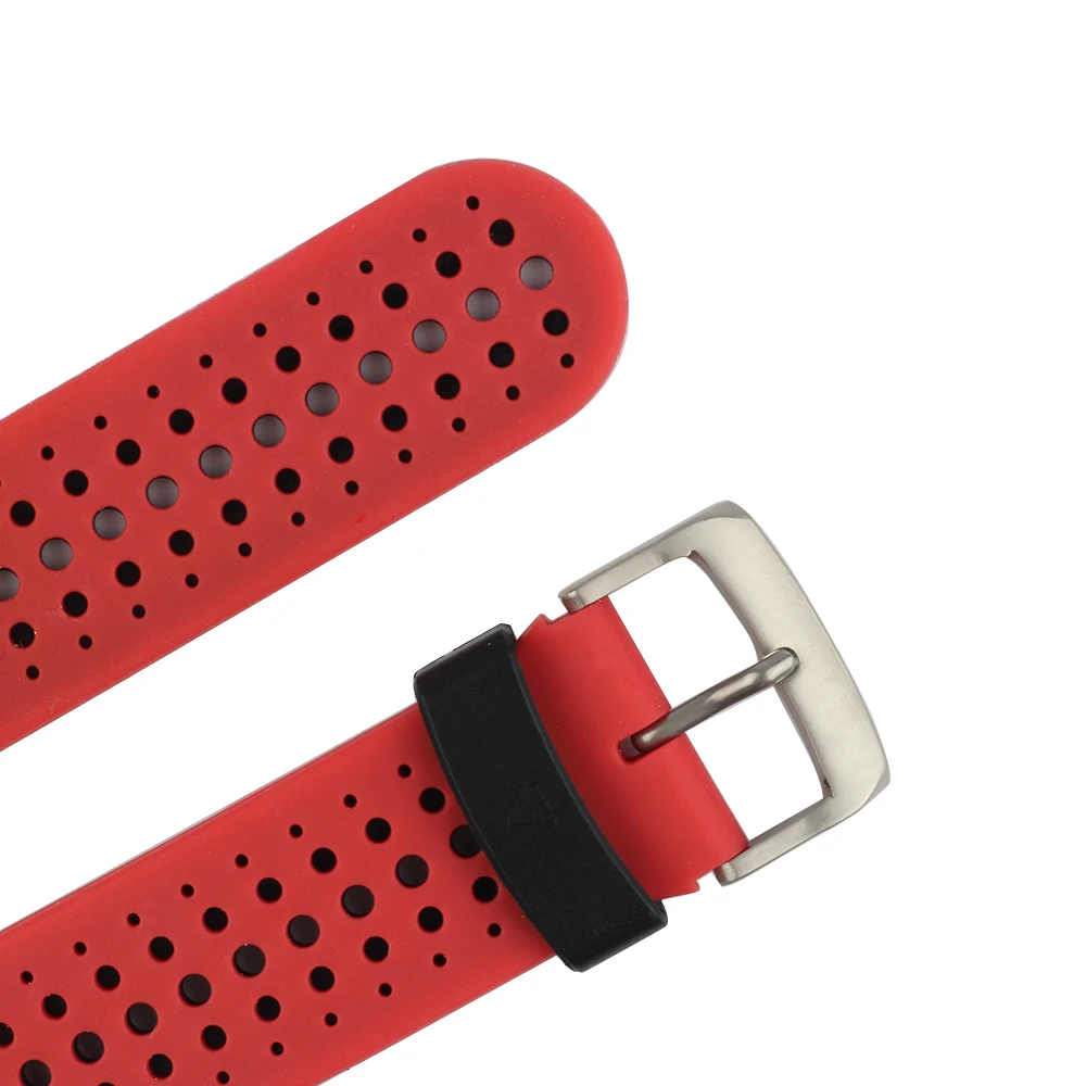 Replacement Silicone Watch Strap Watchbands for Garmin Forerunner 220 235 630 230 620 735XT Smartwatch Band Red with Black (4)