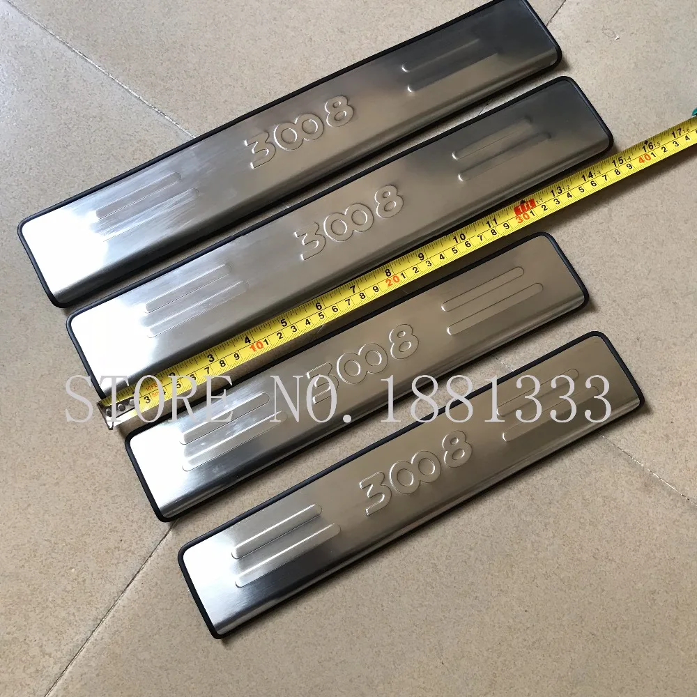 

DEE Accessories For Peugeot 3008 Stainless Steel Side Door Sill pedal Scuff Plate Guards Sill Trim Welcome Pedal Protector