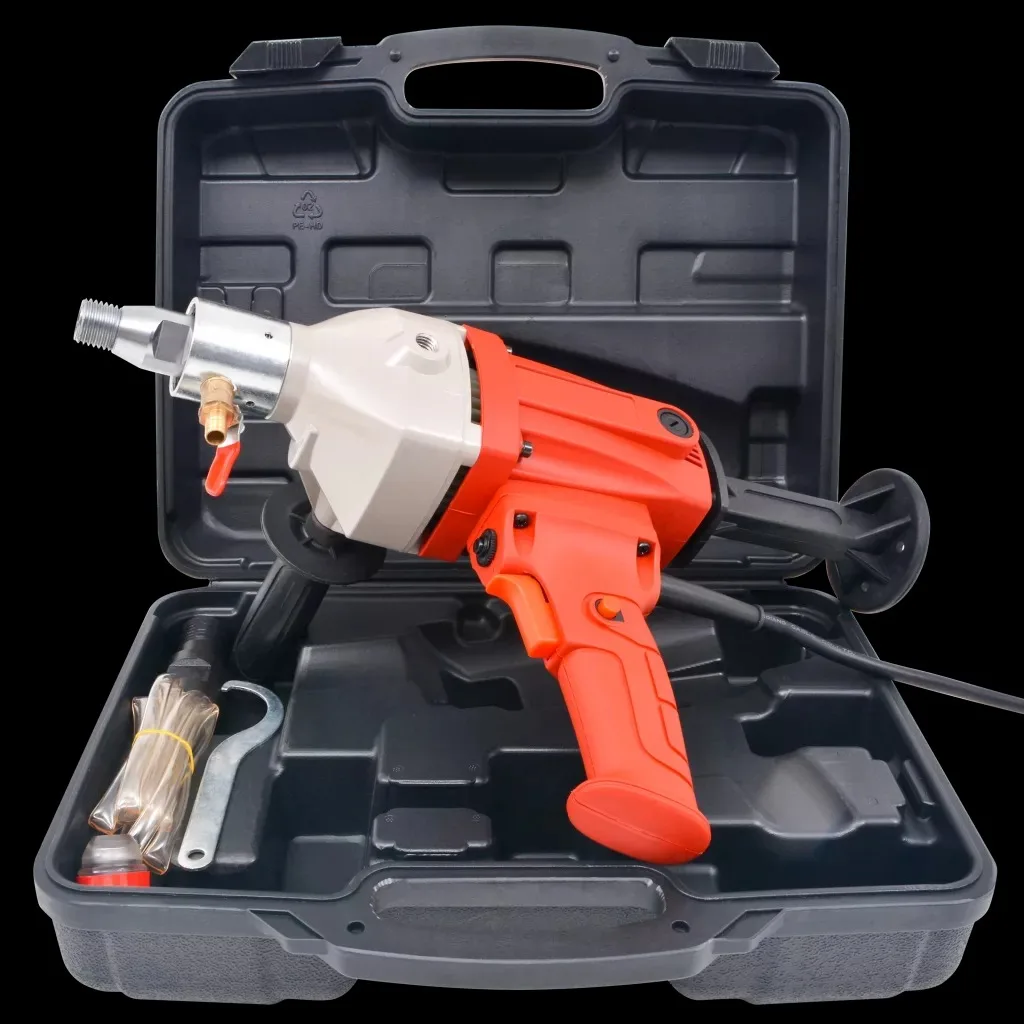 

VidaXL 230V 1400W Diamond Core Drill Wet Handheld Concrete Core Drilling Machine With Water Pump Accessories