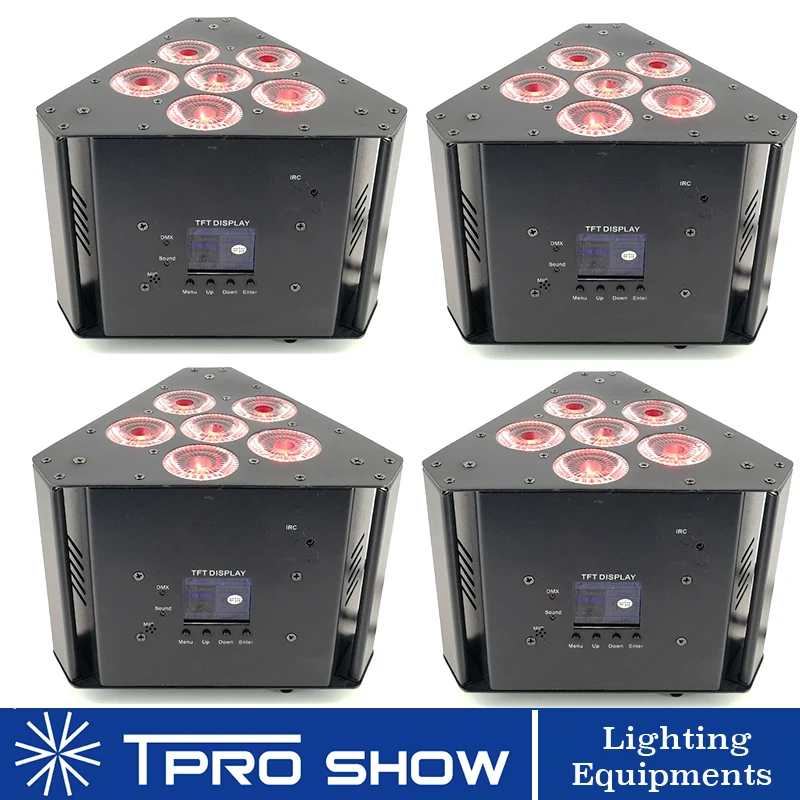 

4Pcs Par LED Dmx Wireless Stage Light RGBWA UV LED Wash Battery LED Par Light Equipment DJ Stand Truss Wedding Uplighting PAR