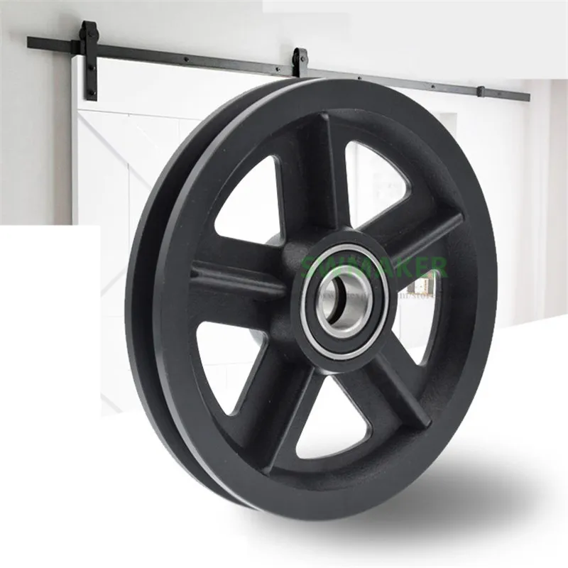 

10pcs 15*120*16.5mm groove U-shaped nylon wheel for American barn door, 6002RS bearing pulley/track overhead crane/guide wheel