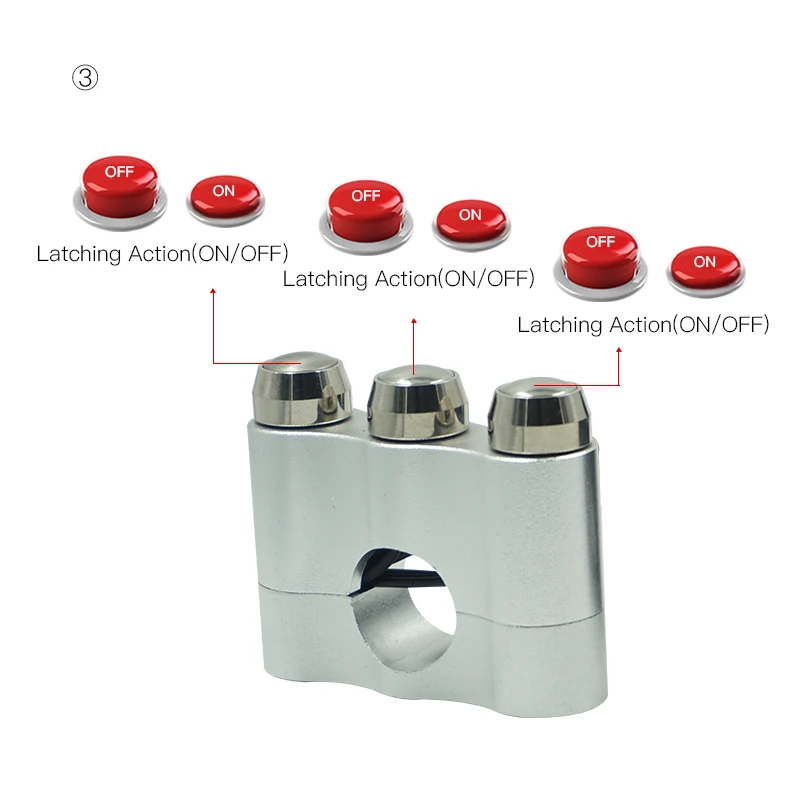 7/8 ''22 мм CNC Алюминий переключатель мотоцикла Руль крепление для головы светильник Рог туман светильник вкл/выкл сбросить Start Выключатель кнопки