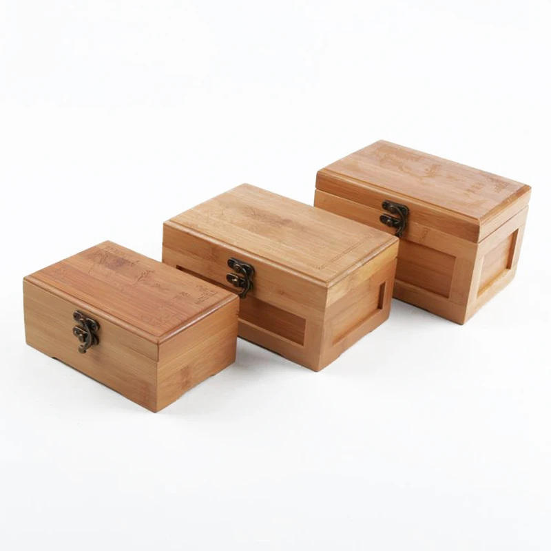 

Vintage Jewelry Storage Box Bamboo Organizer Case Storage Boxes Jewelry Box Household Storage Gift Box Home Decoration