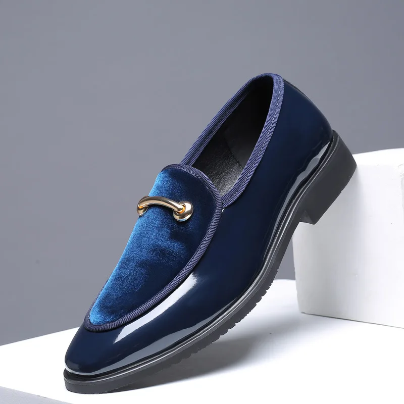 Г., новейшие модные мужские официальные свадебные вечерние туфли высококачественные деловые туфли с острым носком мужские лоферы, туфли-оксфорды - Цвет: Blue