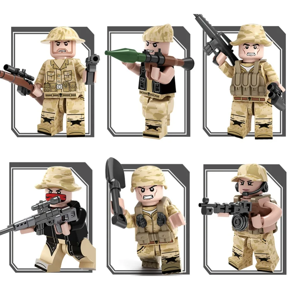 

LEGOED Military Sets Weapons box Building Blocks Figures PUBG games series city Bricks ww2 SWAT army DIY Toys For kids gifts 30