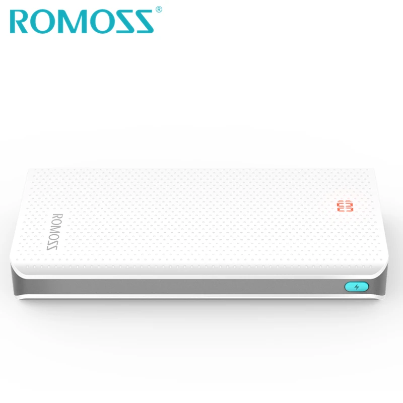 ROMOSS power bank 20000mAh Sense6 светодиодный резервный аккумулятор 18650 power Bank Box Внешнее зарядное устройство для телефона со скрытым светодиодный - Цвет: White