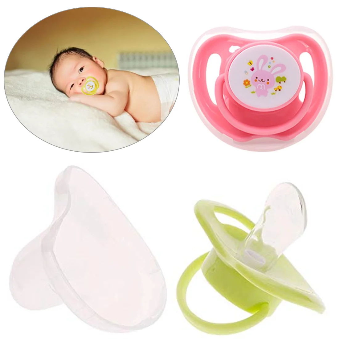 

Cute Animal Nipple Dummy Pacifier Baby Food Grade PP Silicone Soother Toddler Orthodontic Nipples with Ring Teether Baby Pacifie