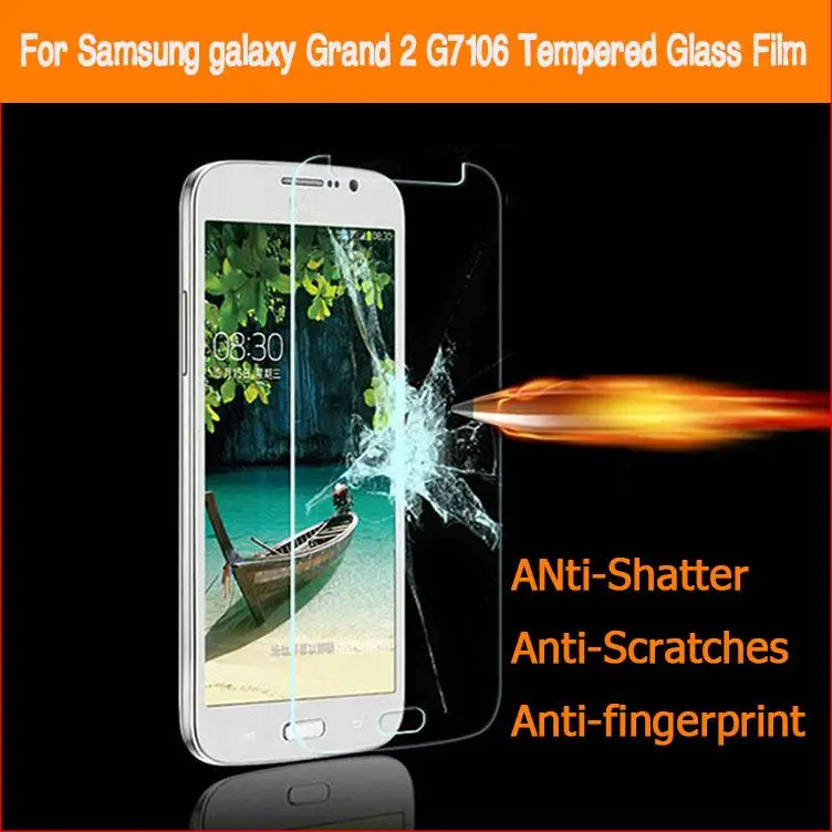 0 26 мм 2.5D 9H Закаленное стекло пленка для samsung galaxy Grand 2 G7106 5 25 &quotанти-осколочная HD