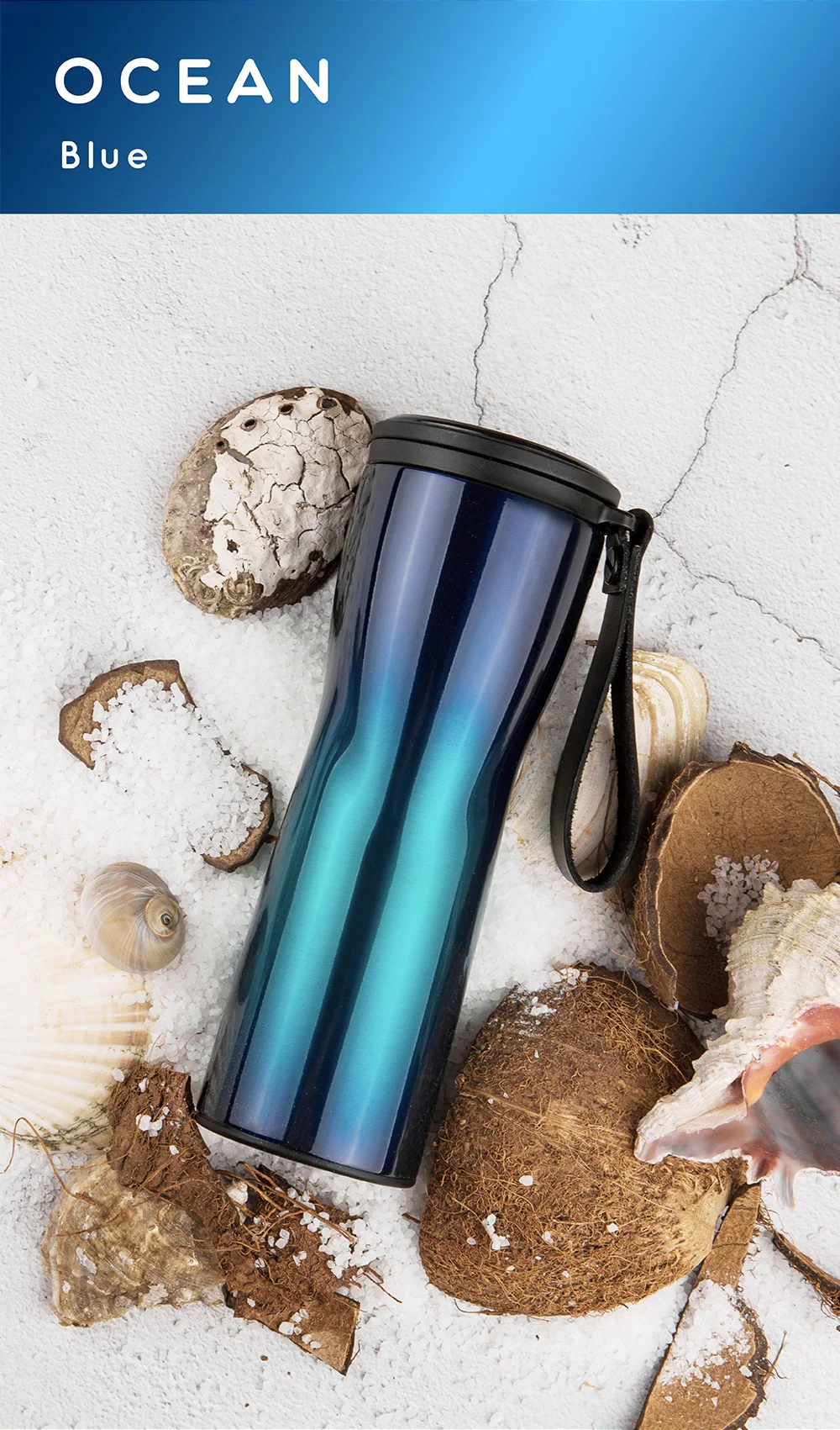 Xiaomi Kiss Fish Slim Smart Cup 430 мл OLED температурный экран портативная чашка для горячей воды из нержавеющей стали с кожаной веревкой