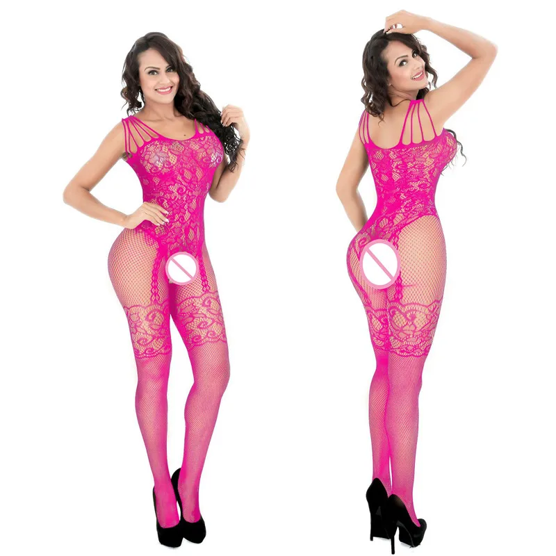 Teddies & Bodysuits sexy lingerie Body Suit costumes teddy mesh open cortch elasticity hose lingerie underwear sexy lingerie