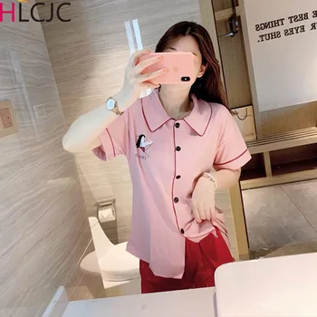 

INS Style Summer Thin Cotton Female Pajamas Suit Comfortable Loose Breathable Short-sleeved Shorts Women Home Service