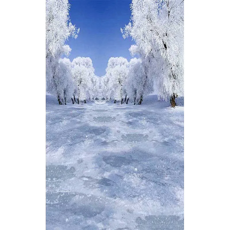 5x7 Рождественский фон для фотосъемки новорожденный белый снег Ледяной Синий