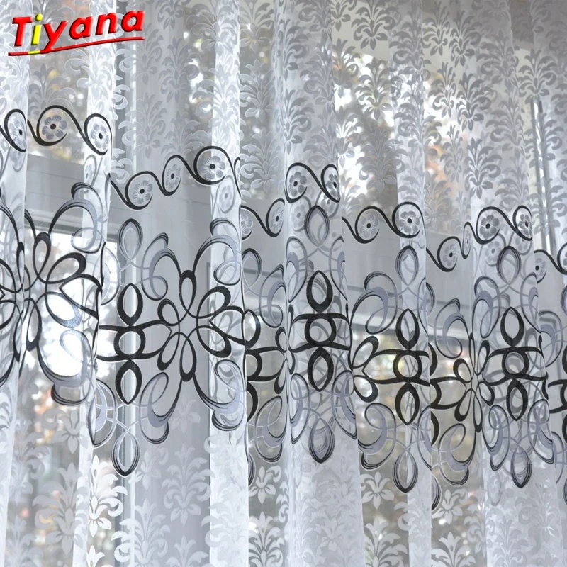 Morden Gray Jacquard Tulle European Curtains Kitchen Curtains Short Rideaux Window Curtain Panels For Living Room Cortinas 30 Curtains Aliexpress