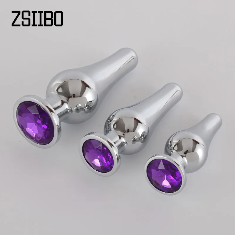 Adult sex toys 3 anal plugs Silver Aluminum Alloy Adult Supplies Smooth safe and non-toxic products 5 color metal butt plug