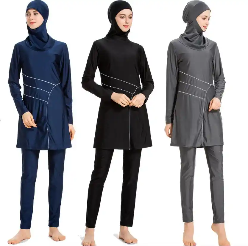 3 Pcs Women S Swimsuit Long Sleeved Muslim Swimwear Maillot De Bain Hijab Plus Size Burkini Islamic Swim Wear Girls Burkini Mayo Aliexpress