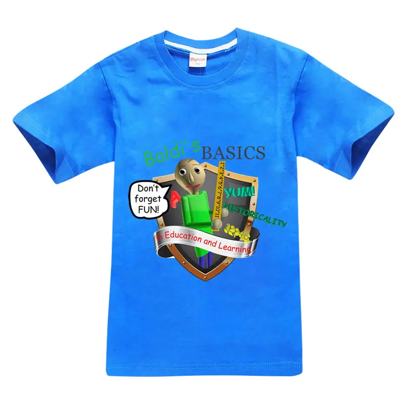 

100% Cotton Baldi Funny T-shirts for Girls Kids Boys Tshirt with Baldi's Basics In Education and Learning Playtime Game Clothes