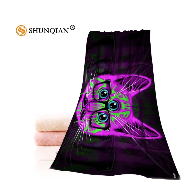 Пользовательские мультяшный Кот 35x75 см полотенце для лица s facmarleth бамбуковое волокно мочалка быстросохнущее спортивное полотенце - Цвет: 14