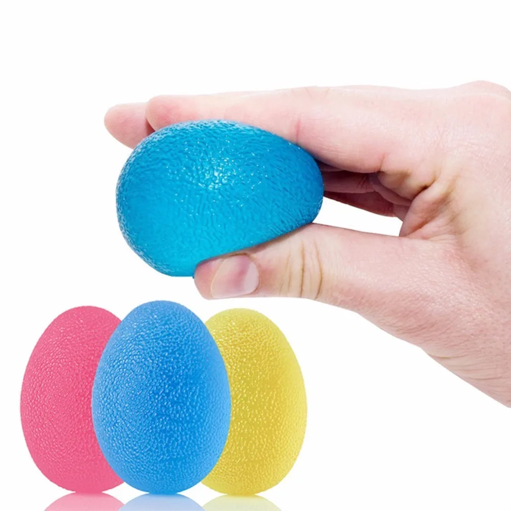 Egg-Shaped Silicone Grip Ball Hand Fitness Ball Finger Strengthener 3 Squeeze Resistances Soft Medium Hard For Hand Training